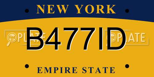 B477ID New York License Plate