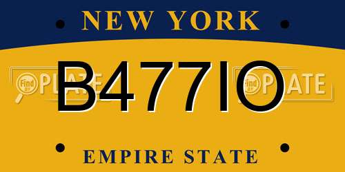 B477IO New York License Plate