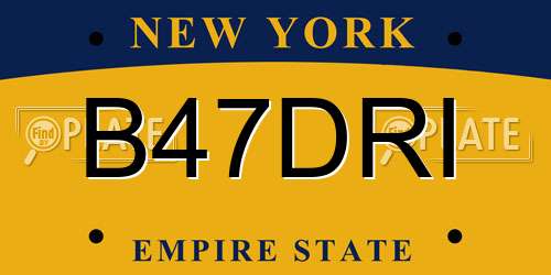B47DRI New York License Plate