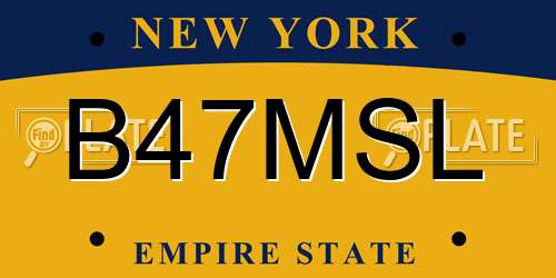 B47MSL New York License Plate