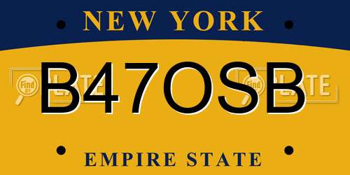 B47OSB New York License Plate