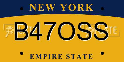 B47OSS New York License Plate