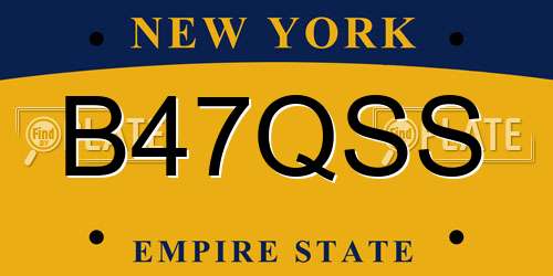 B47QSS New York License Plate