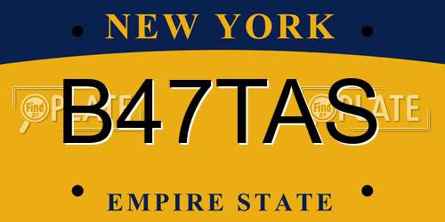 B47TAS New York License Plate