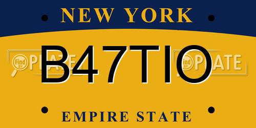 B47TIO New York License Plate