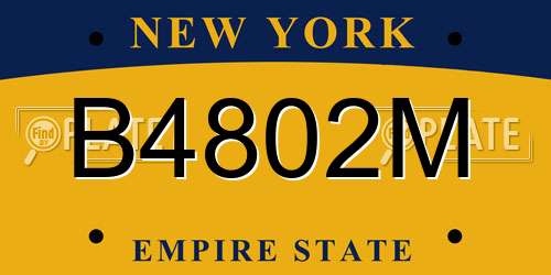 B4802M New York License Plate