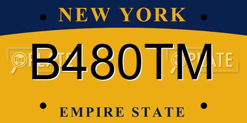B480TM New York License Plate