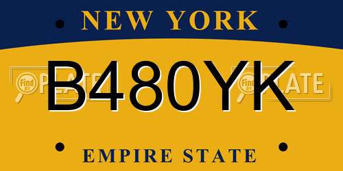 B480YK New York License Plate