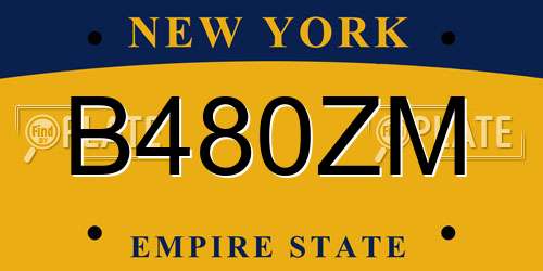 B480ZM New York License Plate