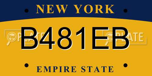 B481EB New York License Plate