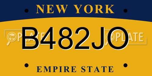 B482JO New York License Plate