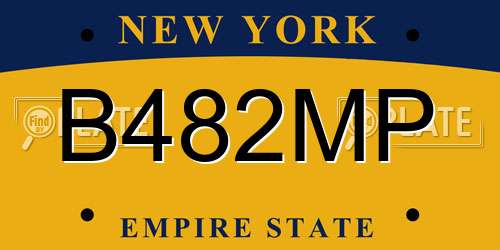 B482MP New York License Plate