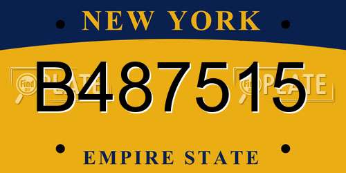 B487515 New York License Plate