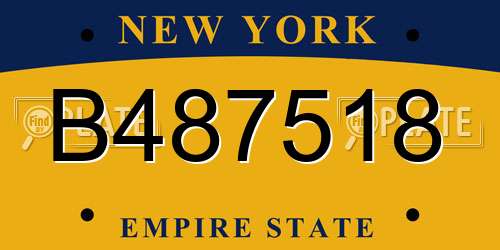 B487518 New York License Plate