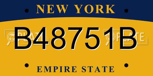 B48751B New York License Plate