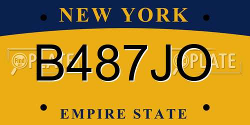 B487JO New York License Plate