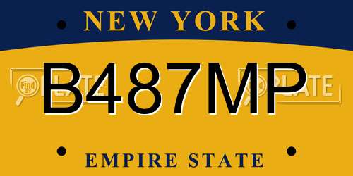B487MP New York License Plate