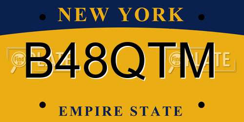 B48QTM New York License Plate