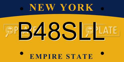 B48SLL New York License Plate