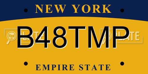 B48TMP New York License Plate