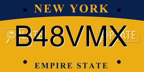 B48VMX New York License Plate