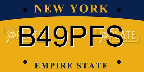 B49PFS New York License Plate