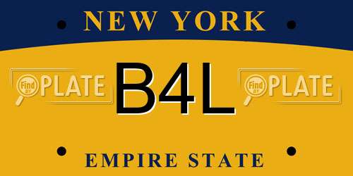 B4L New York License Plate