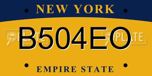 B504EO New York License Plate