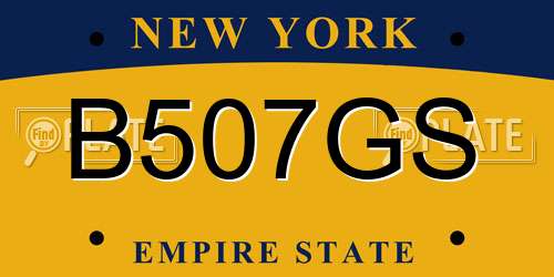 B507GS New York License Plate