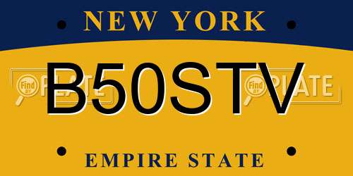 B50STV New York License Plate