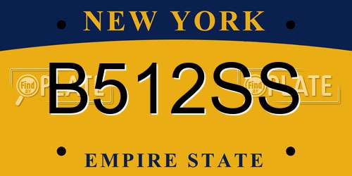 B512SS New York License Plate
