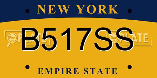 B517SS New York License Plate