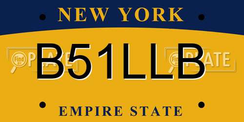 B51LLB New York License Plate