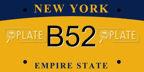 B52 New York License Plate