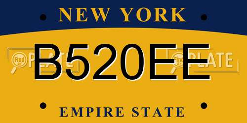 B520EE New York License Plate