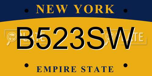 B523SW New York License Plate