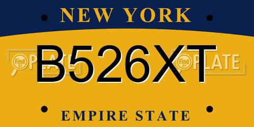 B526XT New York License Plate