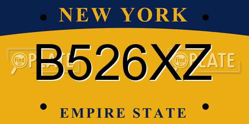 B526XZ New York License Plate