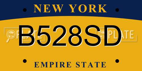 B528SD New York License Plate