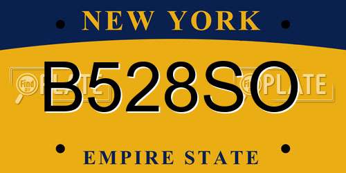B528SO New York License Plate