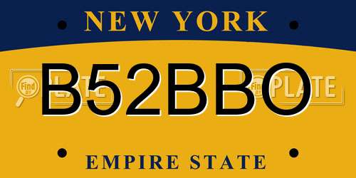 B52BBO New York License Plate
