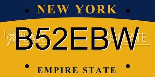 B52EBW New York License Plate