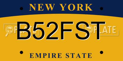 B52FST New York License Plate