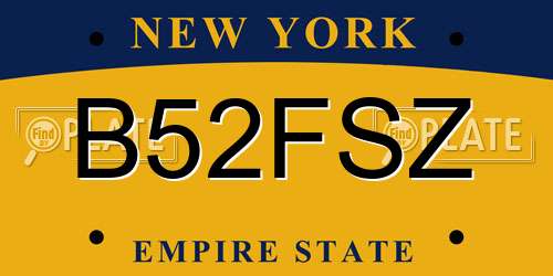 B52FSZ New York License Plate