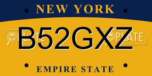 B52GXZ New York License Plate