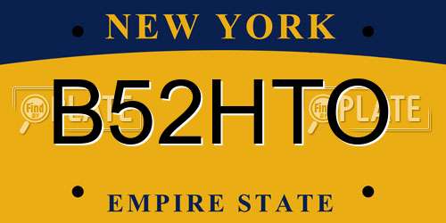 B52HTO New York License Plate