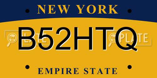 B52HTQ New York License Plate