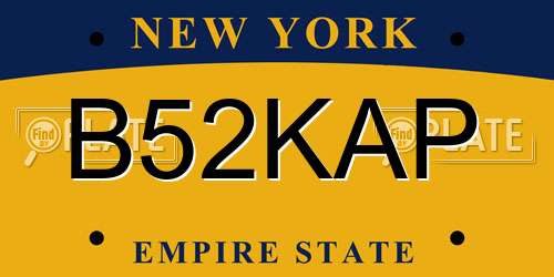 B52KAP New York License Plate