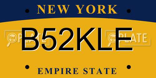 B52KLE New York License Plate