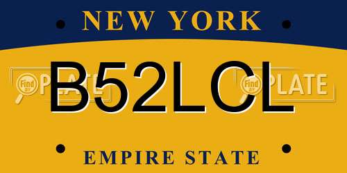 B52LCL New York License Plate
